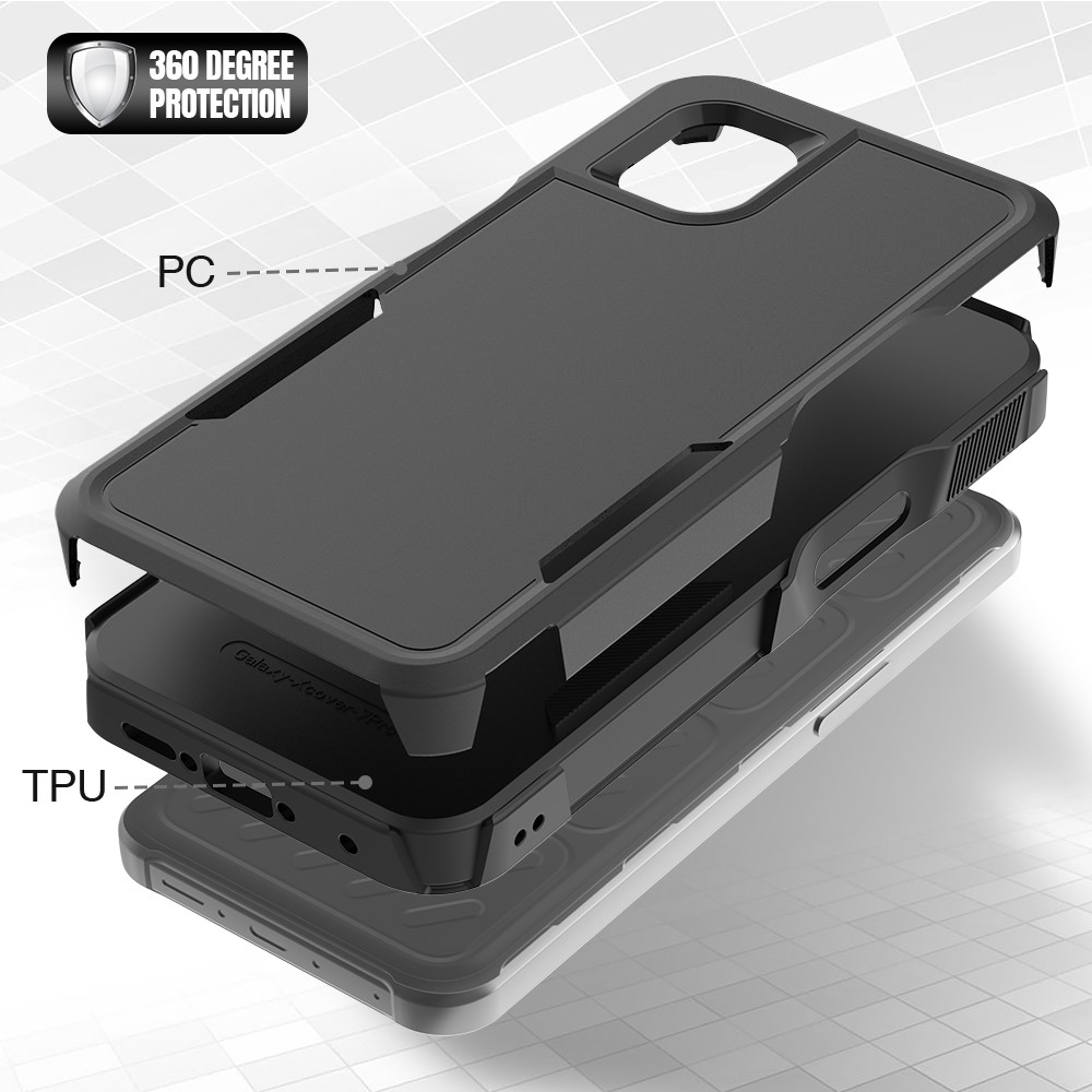 Samsung Galaxy Xcover7 Pro Outdoor Hybrid Hardcase Hülle   TPU Einlage - Schwarz
