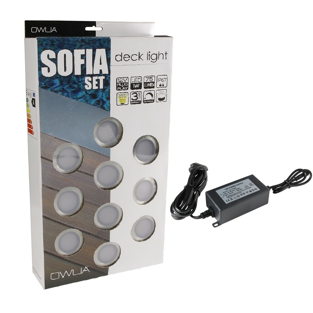 10 spots led à encastrer - blanc chaud - transformateur 30w - sofia - ø45mm - ø perçage 31mm - plug & play - dimmable