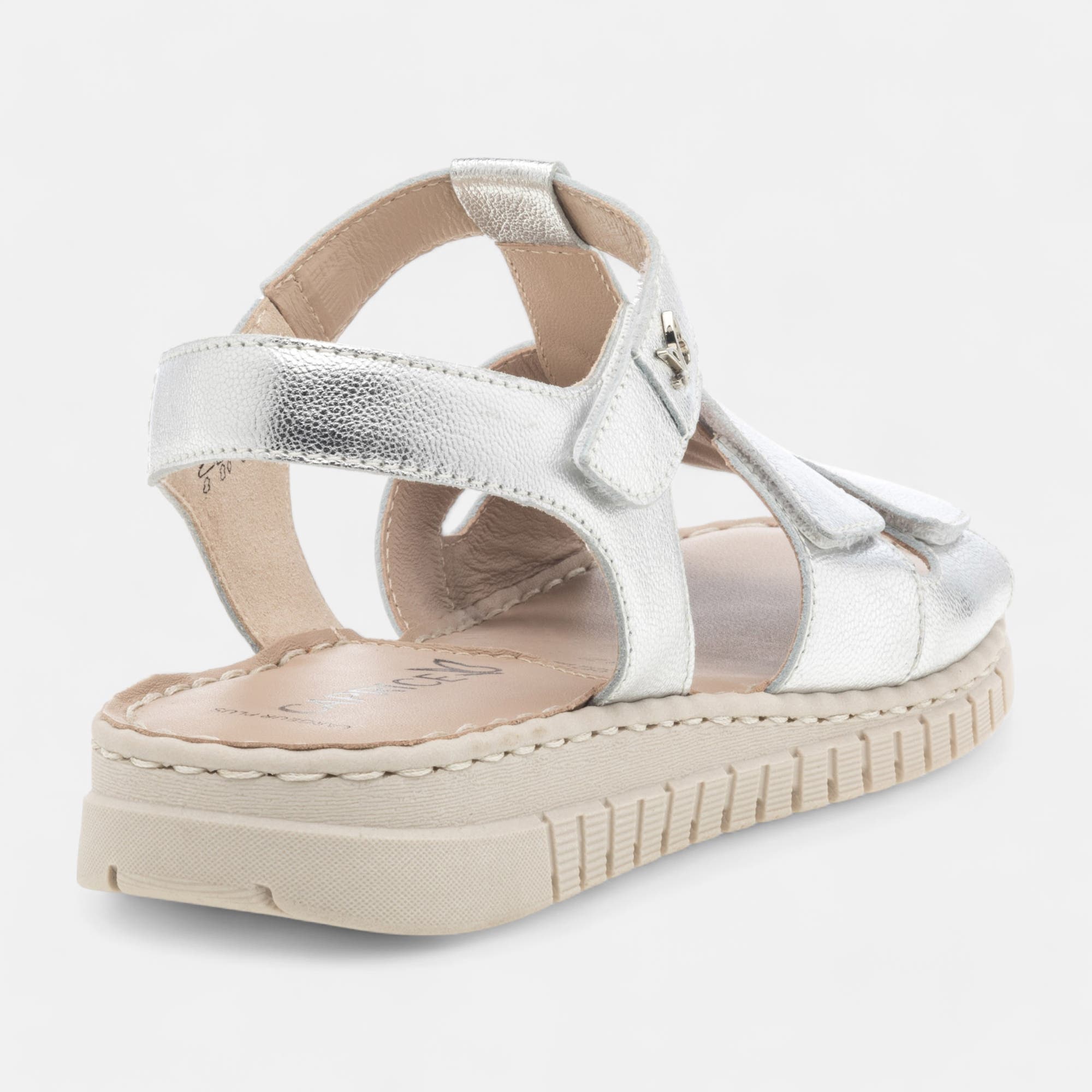 Sandales Femme en cuir argent