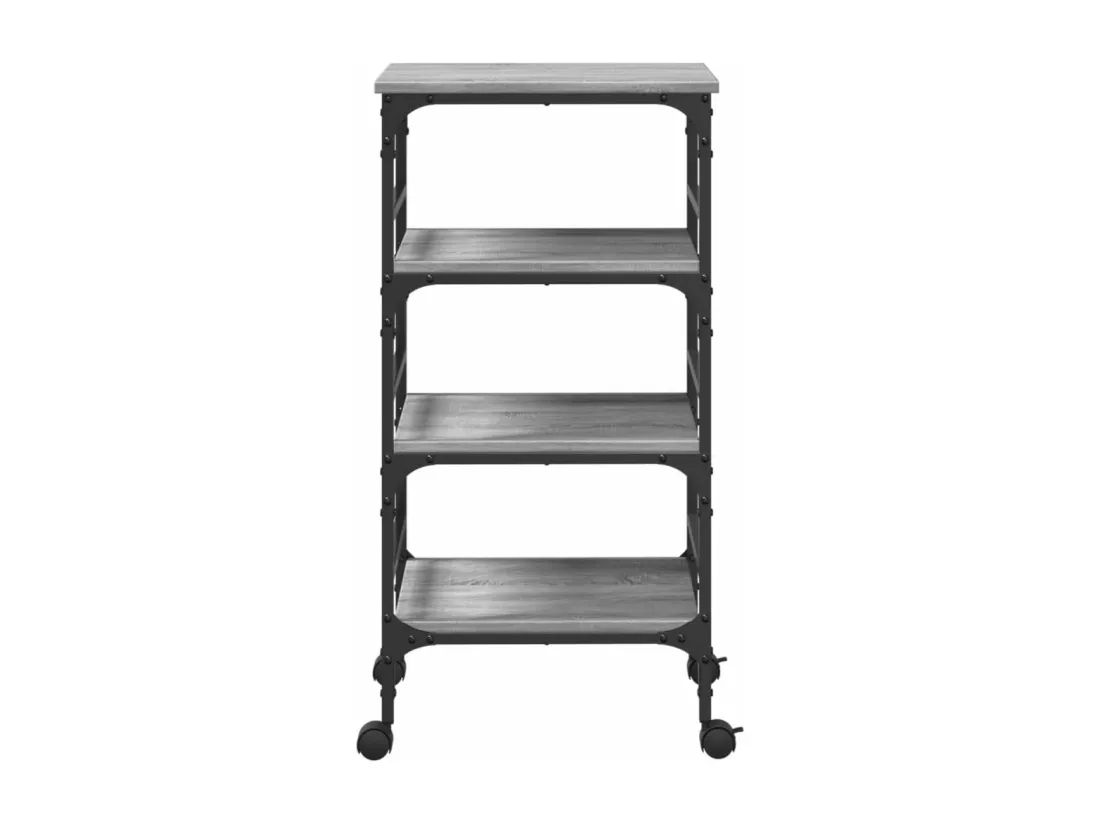 Chariot de cuisine sonoma gris 45x35x89,5 cm bois d'ingénierie