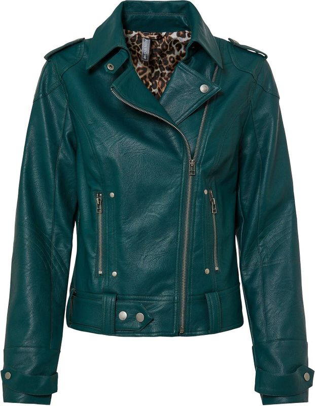 Bikerjack - Kunstleer - Met Luipaardprint Voering