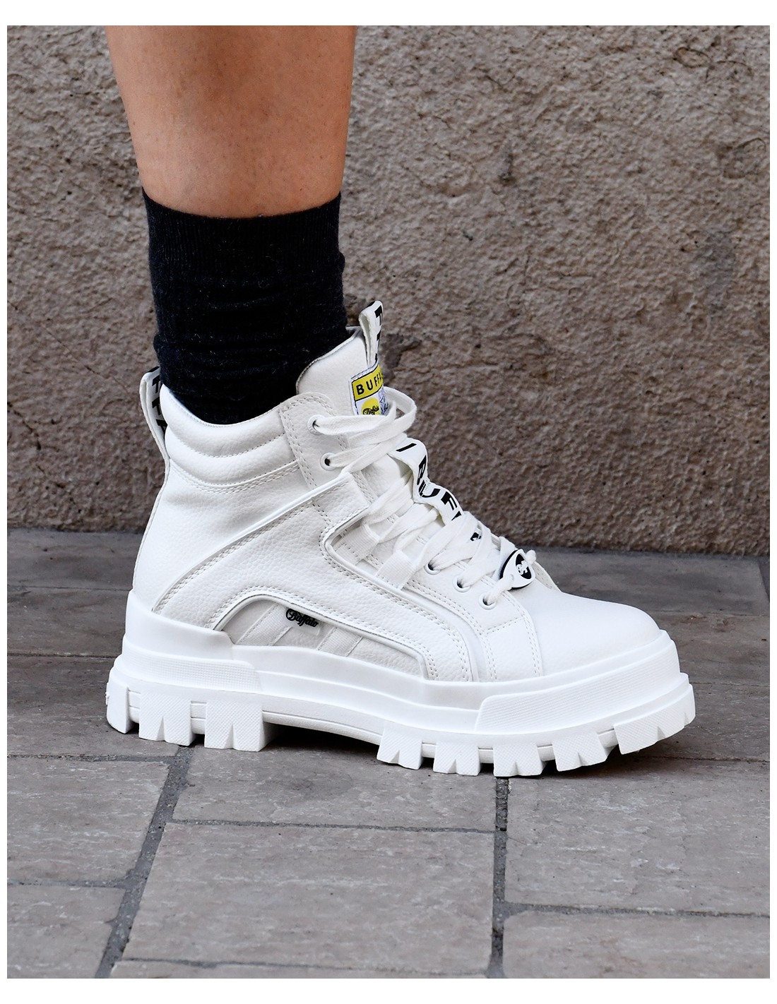 buffalo bottines femme aspha nc mid white