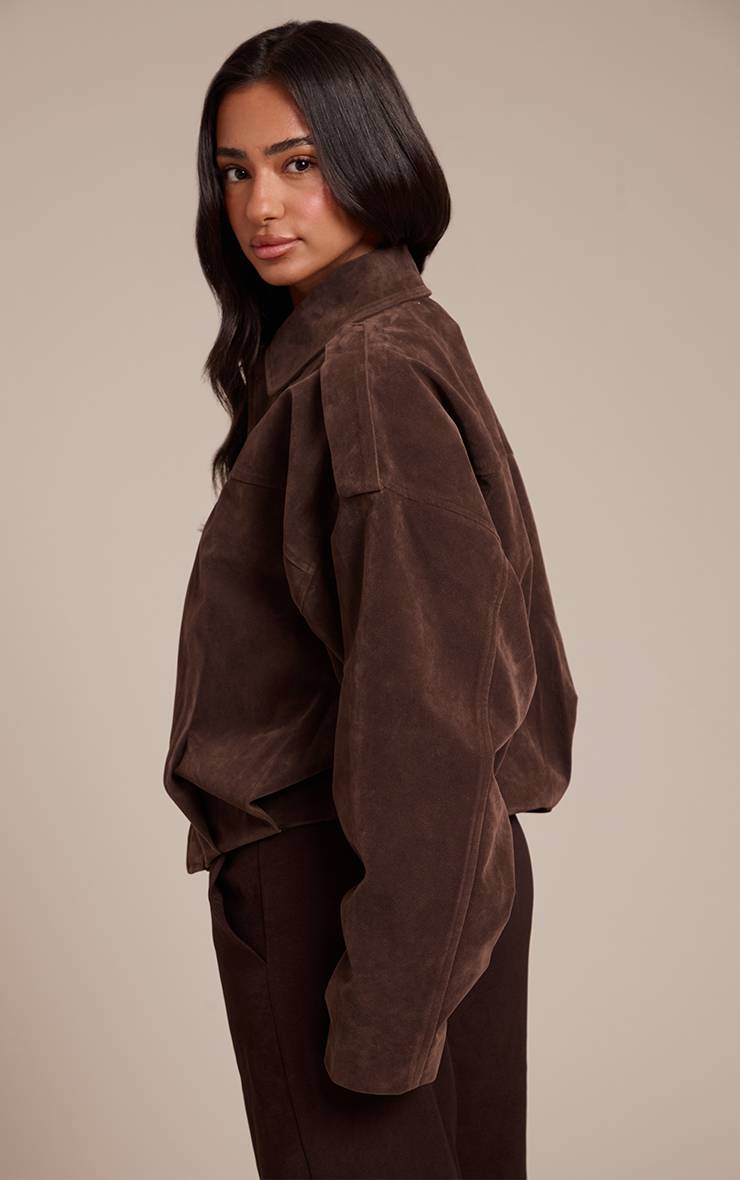 Marron Veste Zippée Oversize En Synthétique Petite