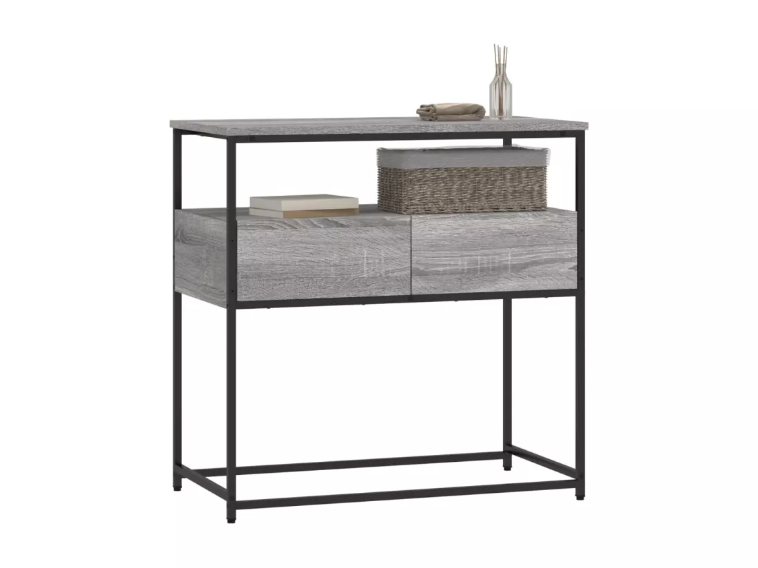 Table console sonoma gris 75x40x75 cm bois d'ingénierie