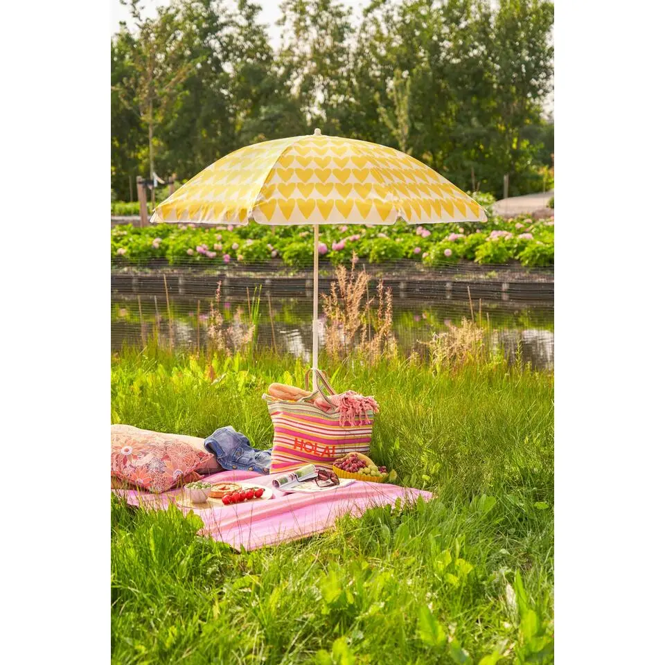 Mica Decorations Strandparasol - H180 x Ø160 cm - Geel