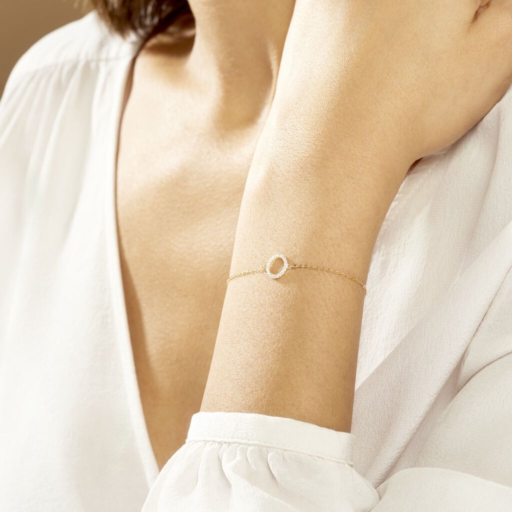 Bracelet Lim Or Jaune Oxyde De Zirconium