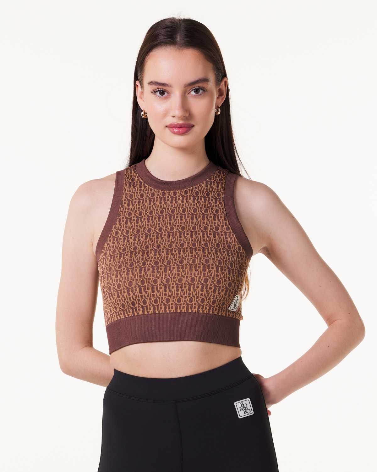 Bumpro Work to Workout Seamless Crop Top Brown