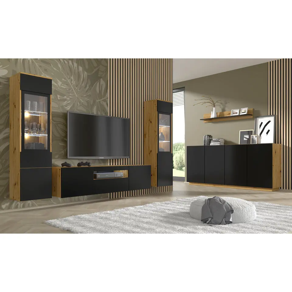 Dressoir Aura 89x198x41 Zwart