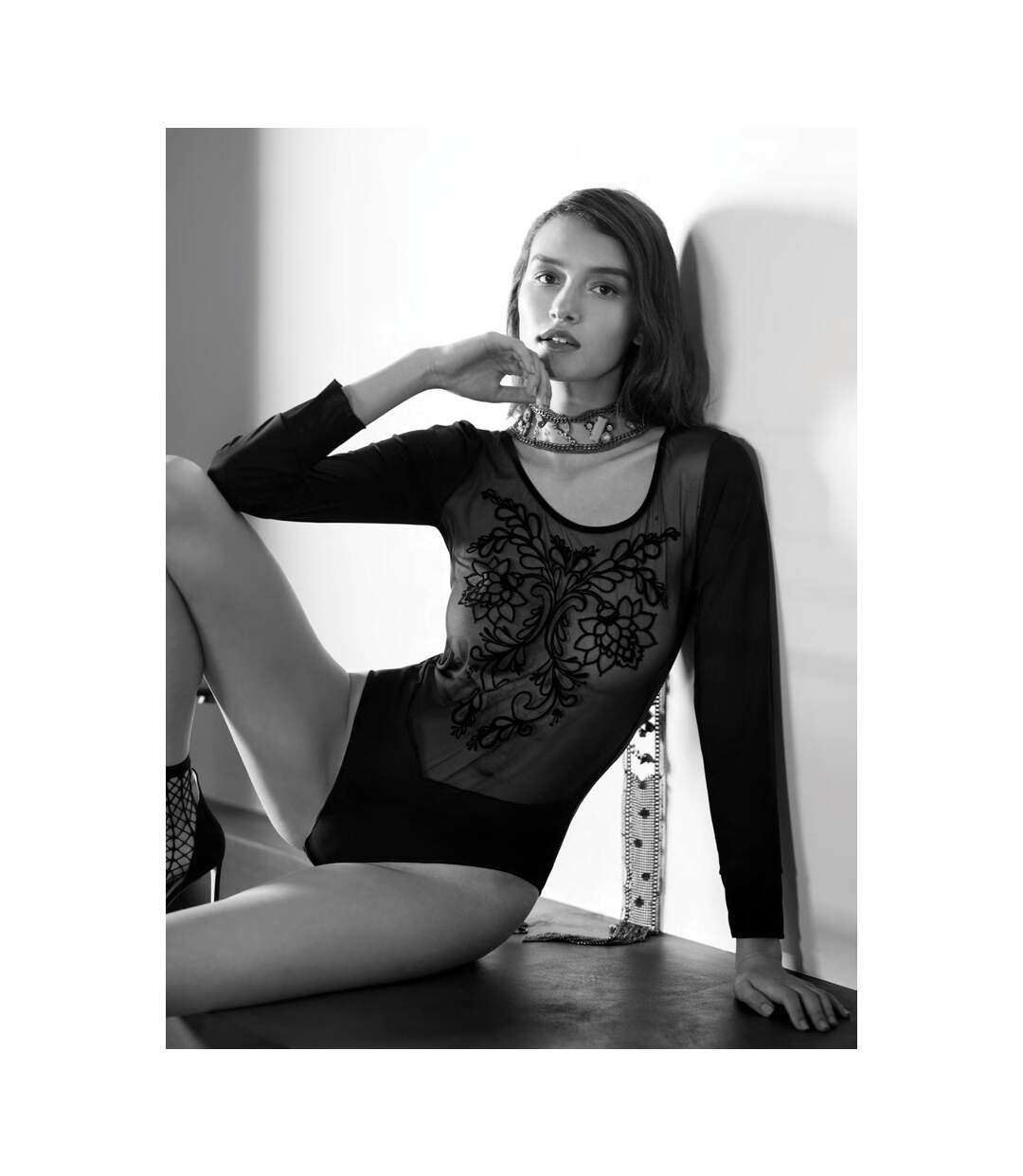 Body manches longues Grace noir Luna Splendida