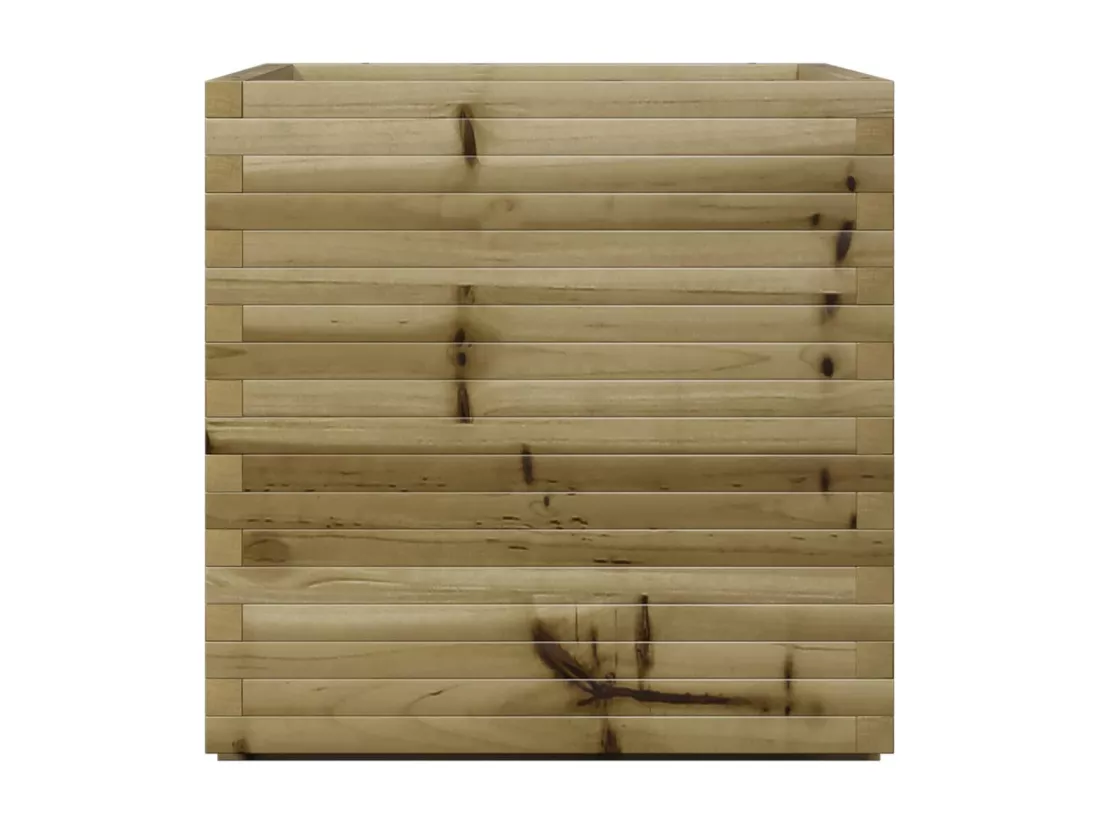 Jardinière bac lit surélevé bois marron 70 x 70 x 72 cm 02_0037836