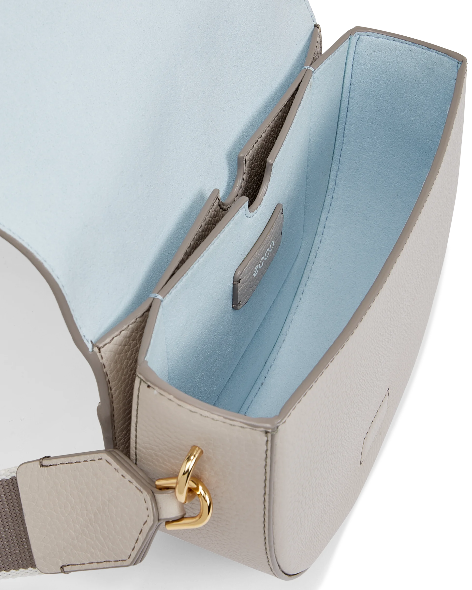 ECCO Saddle Bag Satteltasche aus Leder Beige 16X22X9 cm