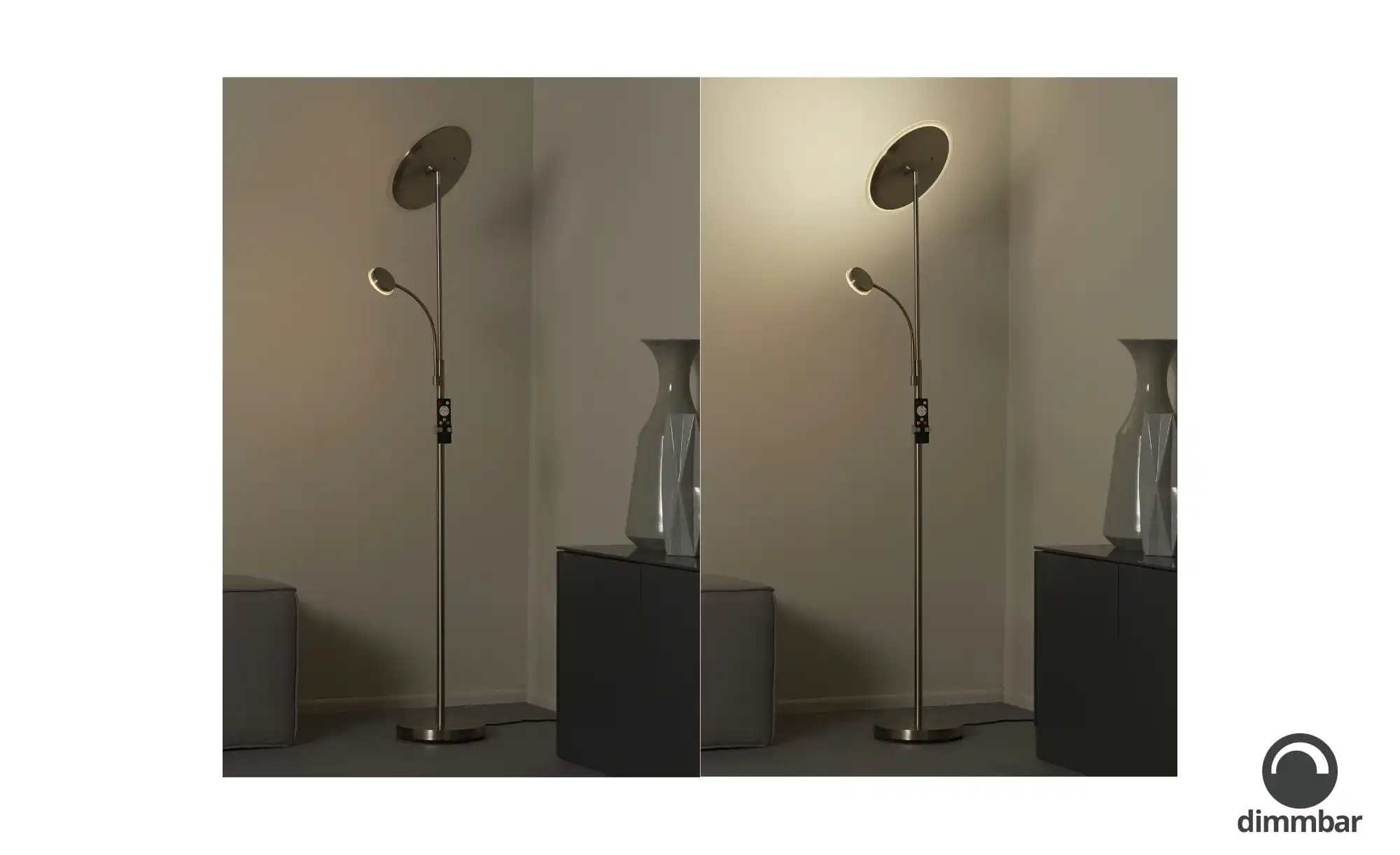 LED-Deckenfluter, 2-flammig mit Fernbedienung