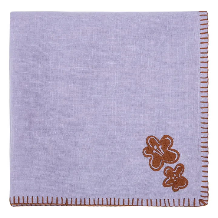 Tressé Serviette de table en lin brodé | Parme