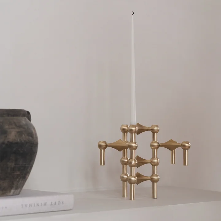 Stoff Nagel - Kerzenhalter, Chrom