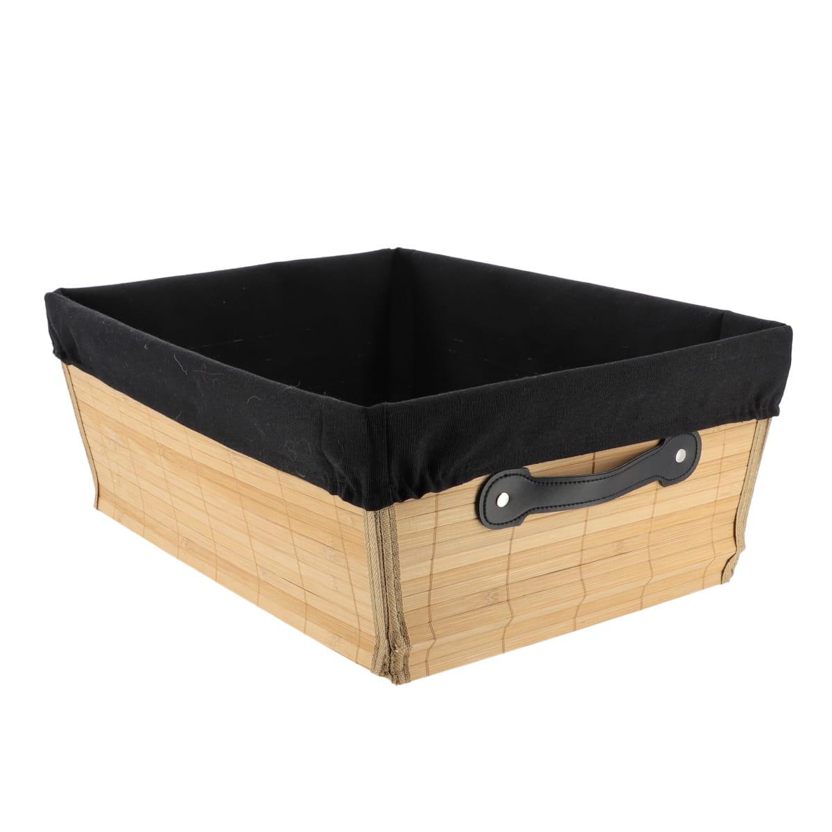 PANIERE DRESSING BAMBOU 32.5X45X18CM BAMBOU TISSU NOIR