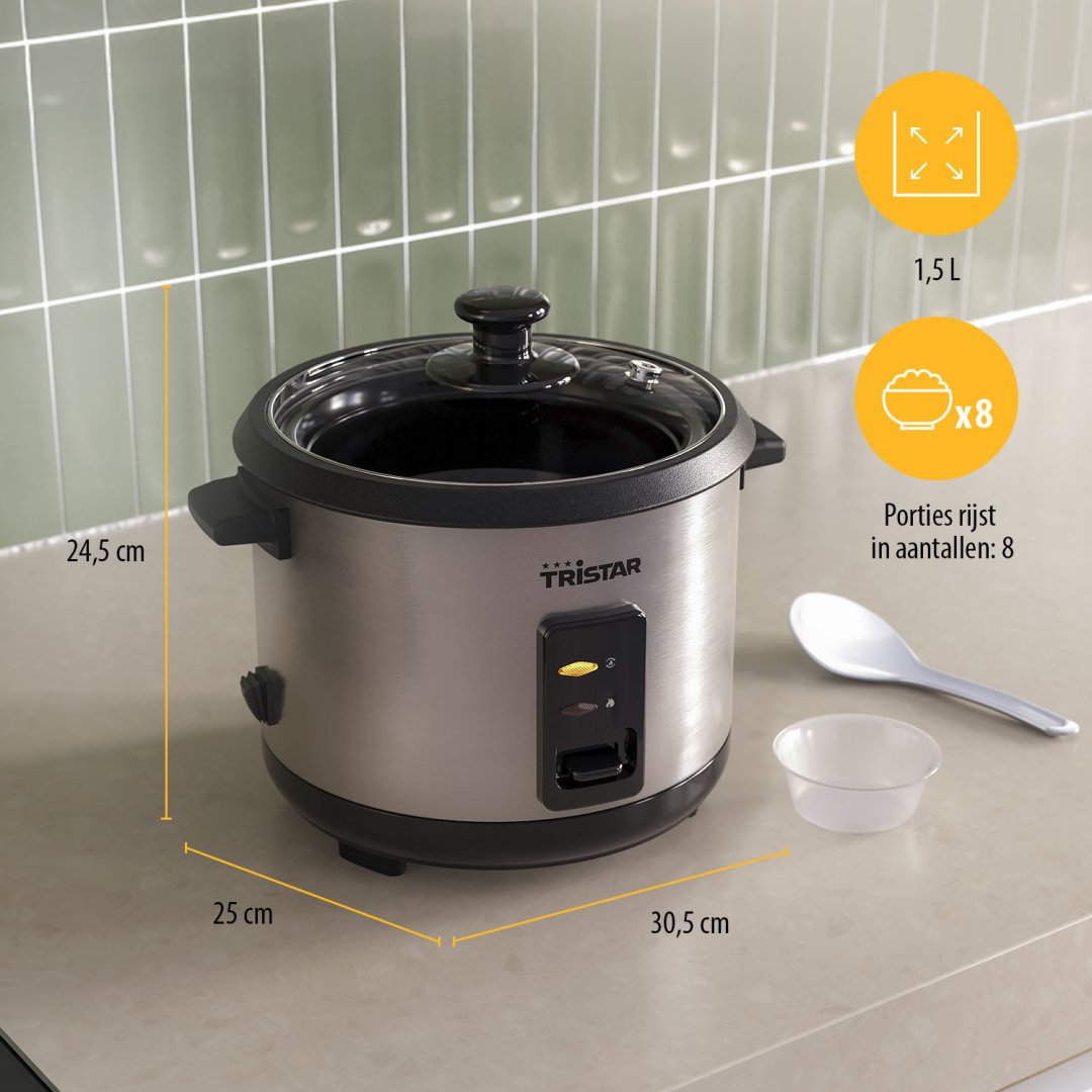 Tristar RK-6147 RVS rijstkoker - 1,5 Liter