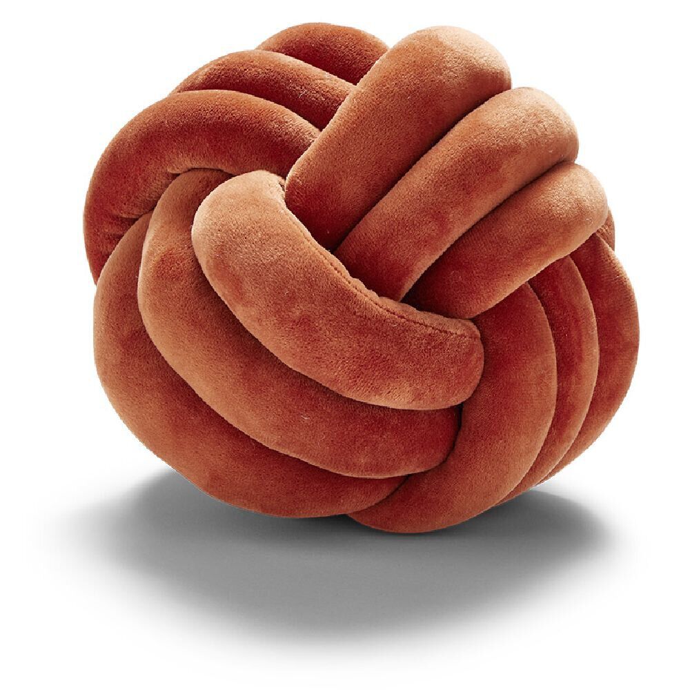 Coussin noeud Ø25cm polyester terracotta