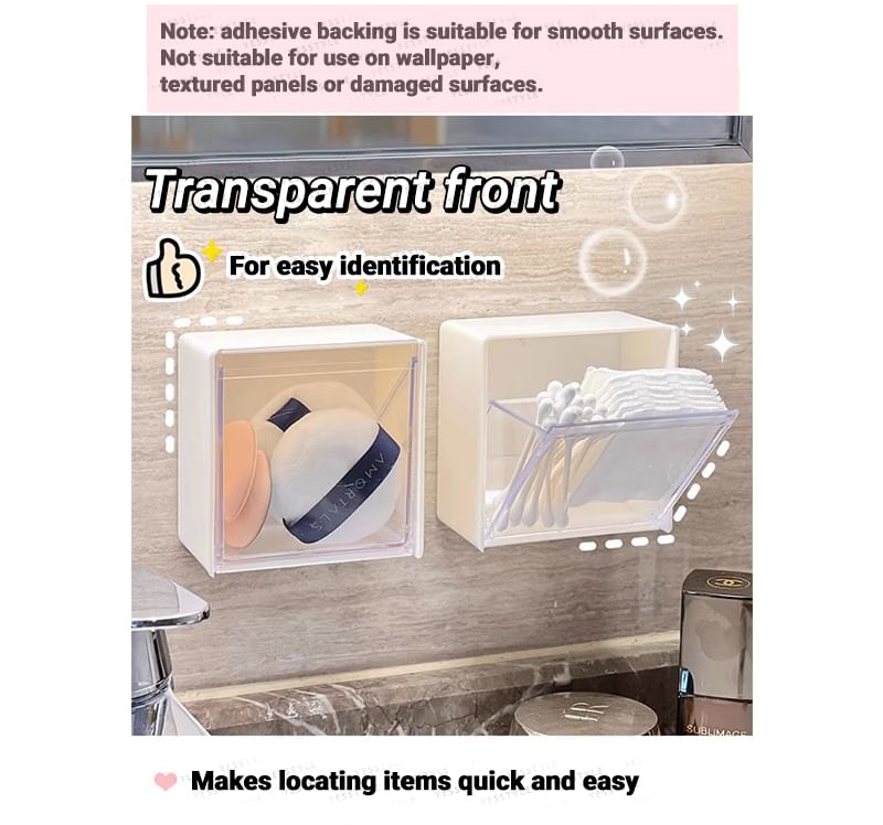 Yunikon - Zelfklevende vierkante plastic wandorganizer / set