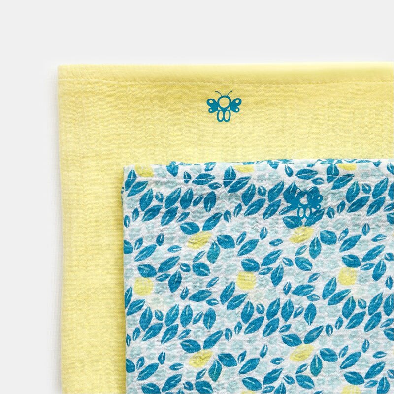 Langes en gaze de coton bébé mixte (lot de 2) Bleu