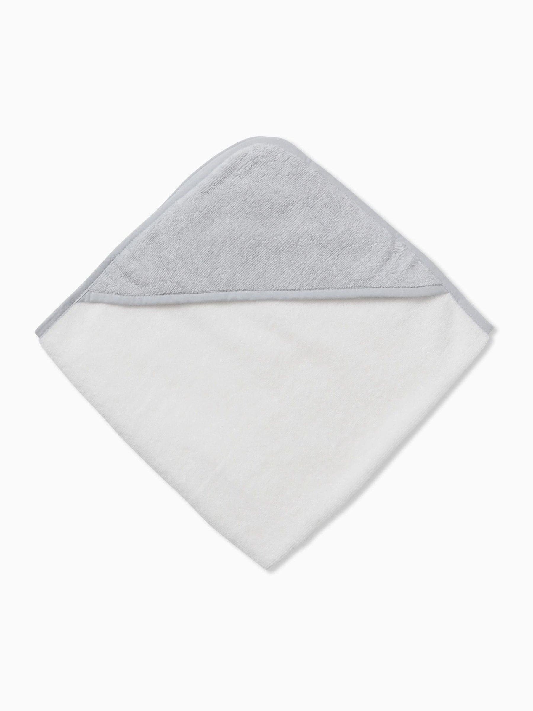 Wit/Grijs - MORI superzachte babyhanddoek met capuchon van katoen