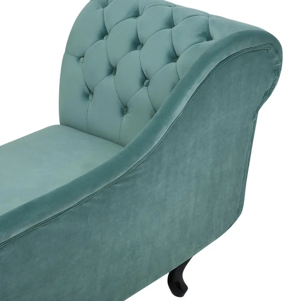 NIMES - Chaise longue - Mintgroen - Linkerzijde - Fluweel