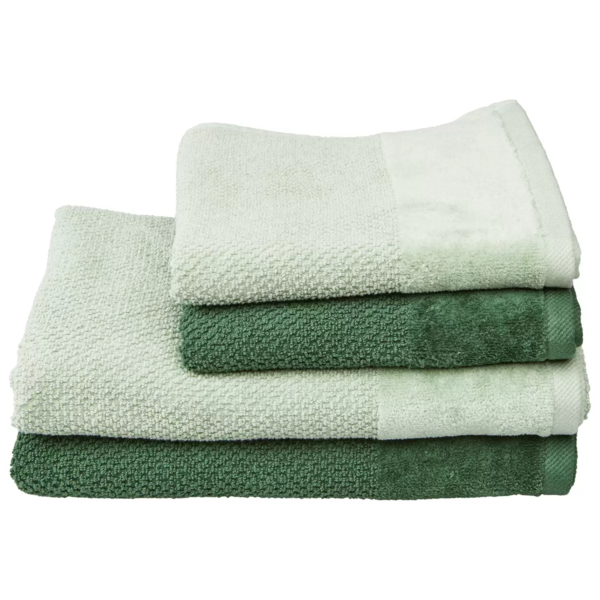 Handtuch/Duschtuch 4er Set Chiara dunkelgrün,grün