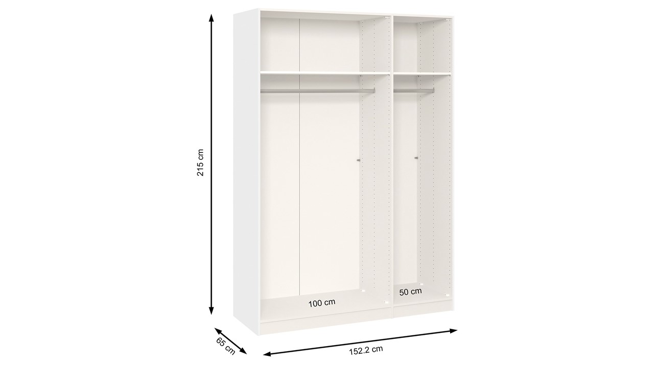 Schuifdeurkast Kixx met hout- en glaspanelen wit/zwart