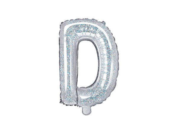 Folie Ballon Letter D Holografisch Leeg 35cm