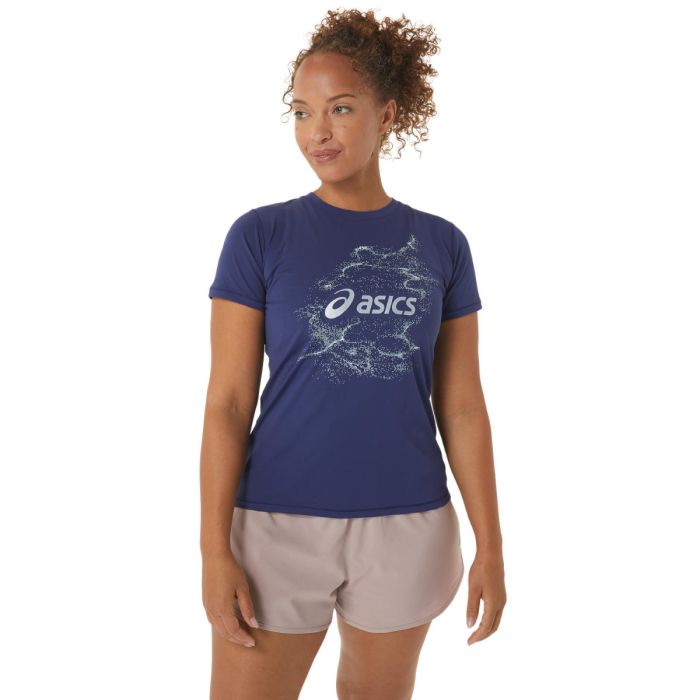 Asics Dame T-shirts Nagino Graphic Run SS Top Blå