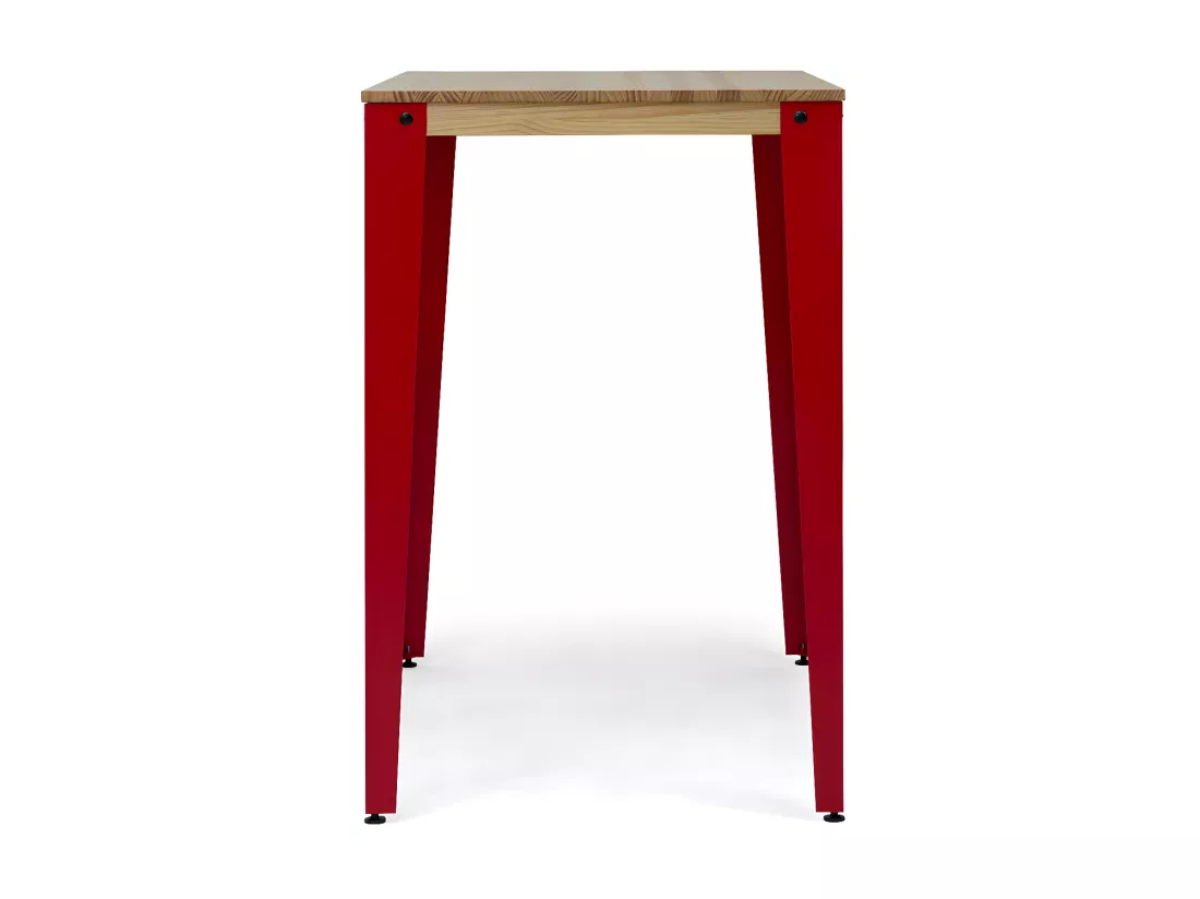 Table Mange debout Lunds 70X70x110cm Rouge-Naturel. Box Furniture