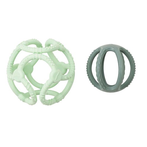 Set de 2 balles en silicone Vert/Menthe Lapidou - NATTOU