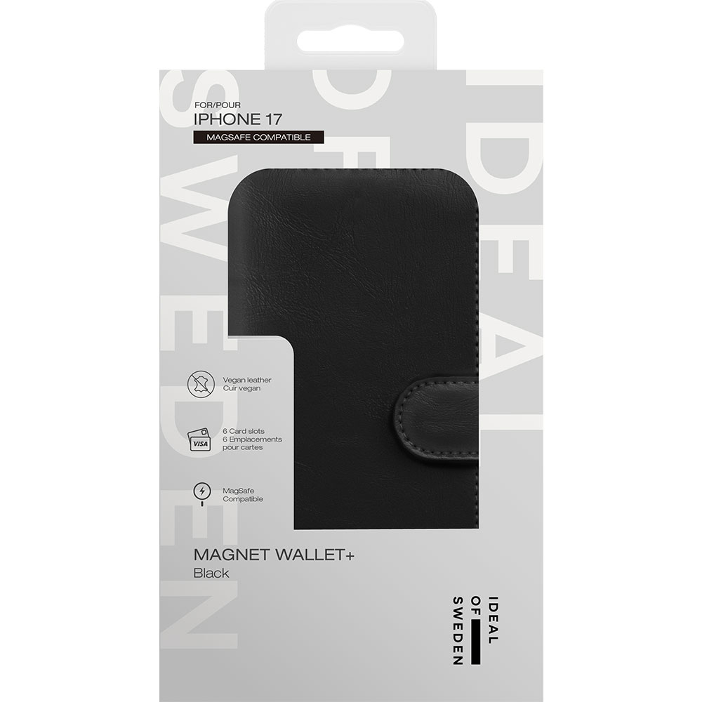 iPhone 17 2in1 MagSafe Leder Tasche   Hülle Slim Magnet Book Cover (IDMWPMS-I2561-01) - Schwarz