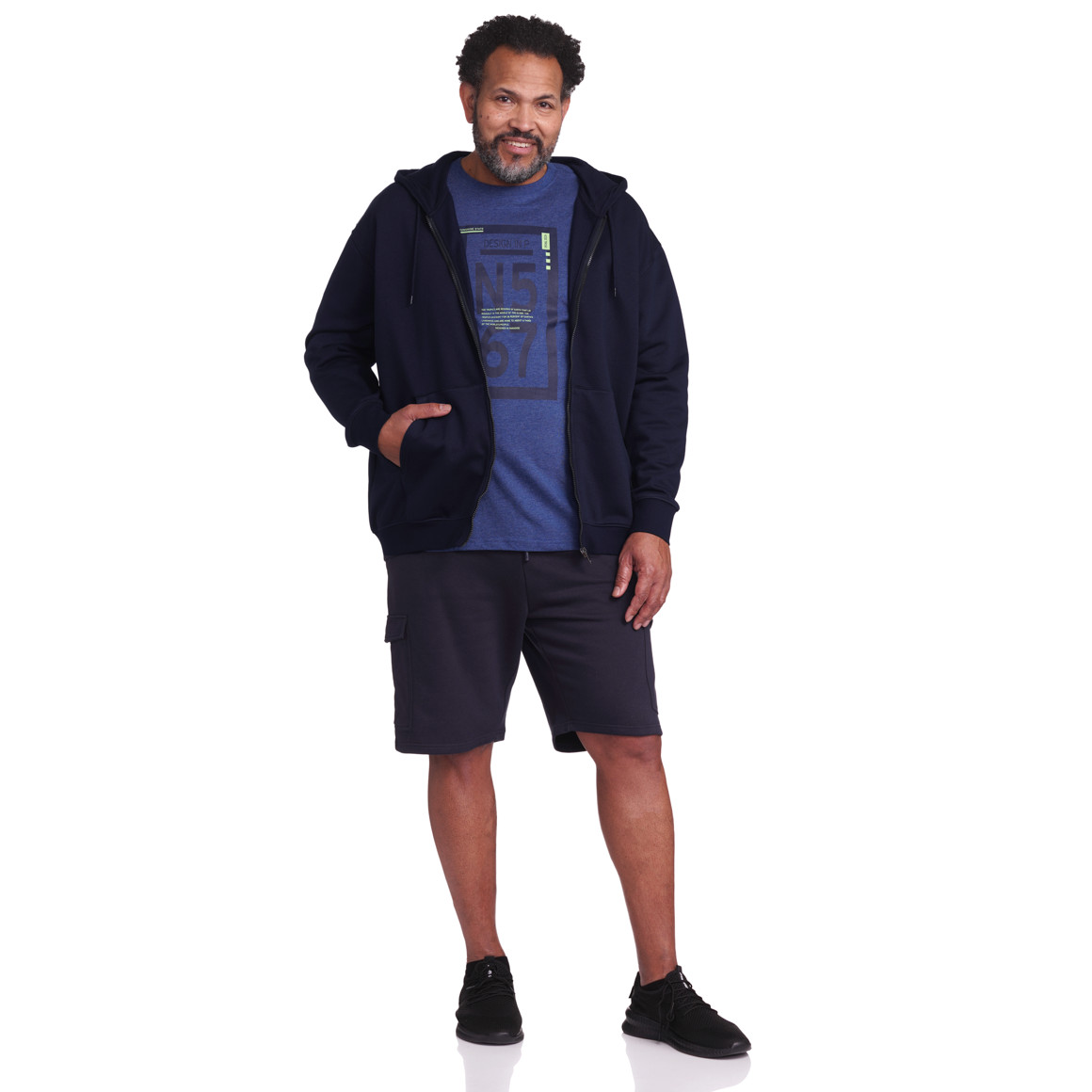 VanVaan Herren Sweatjacke in Unifarben dunkelblau