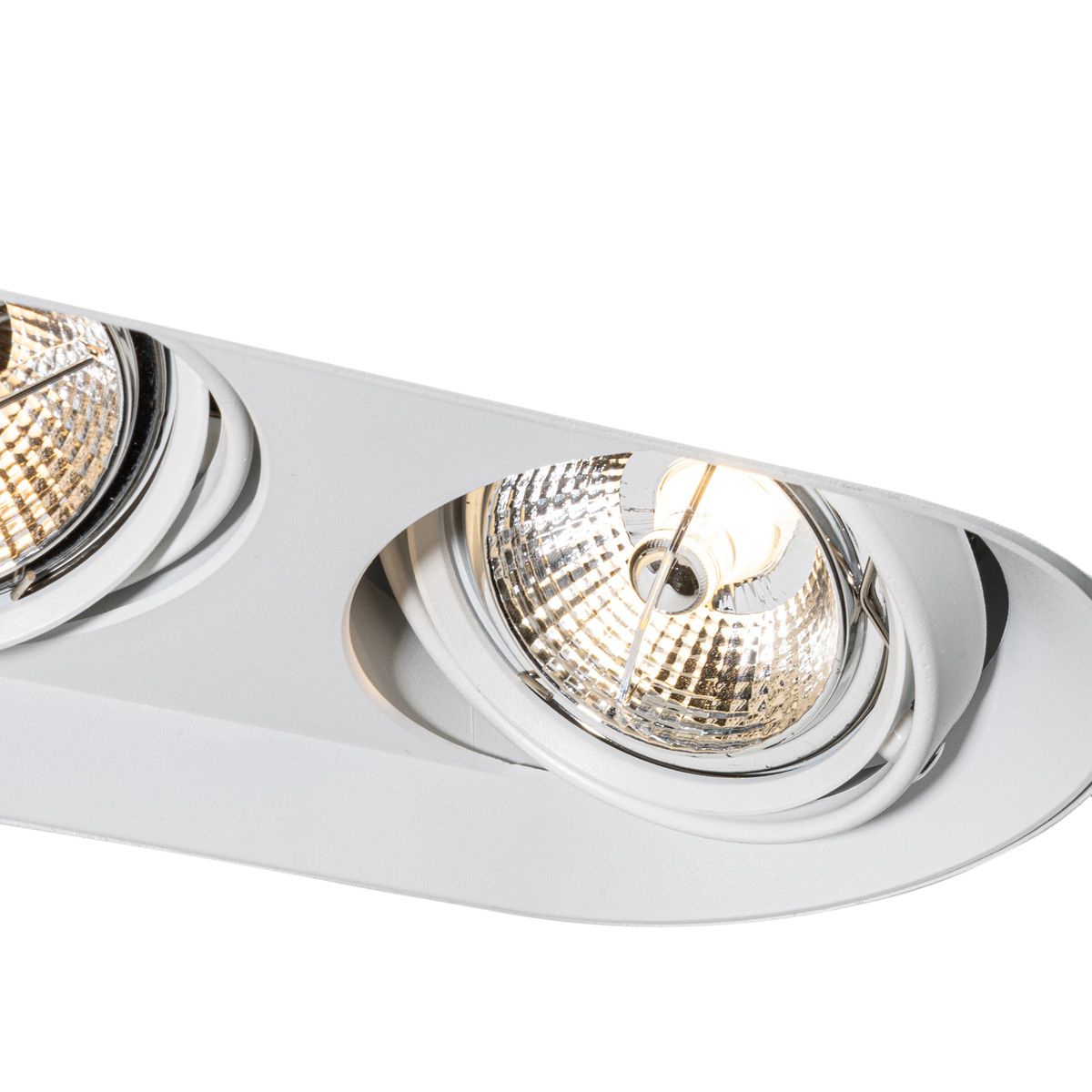 Afgeronde inbouwspot wit GU10 70mm 2-lichts - Hubs