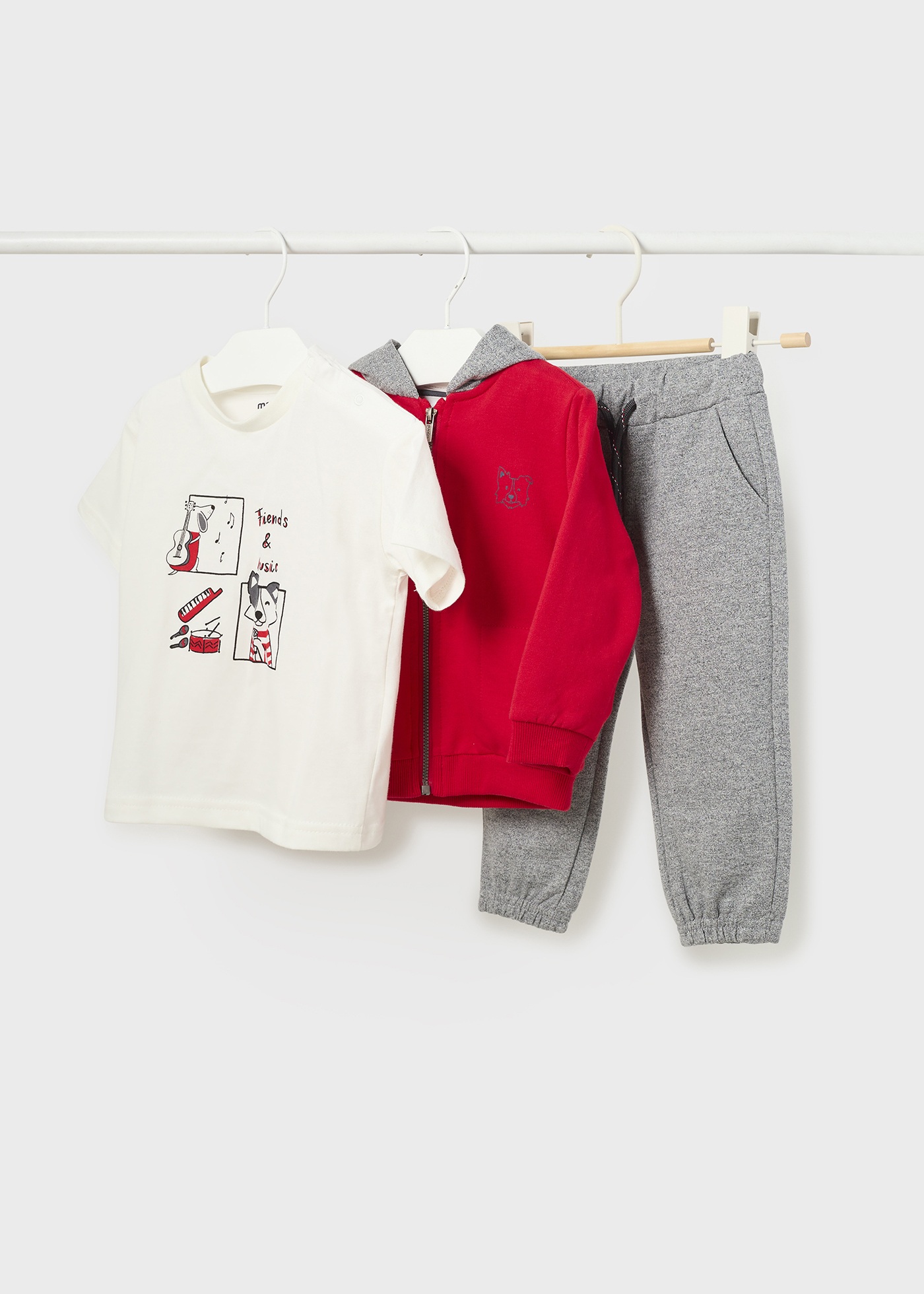 Conjunto de moletom infantil de 3 peças