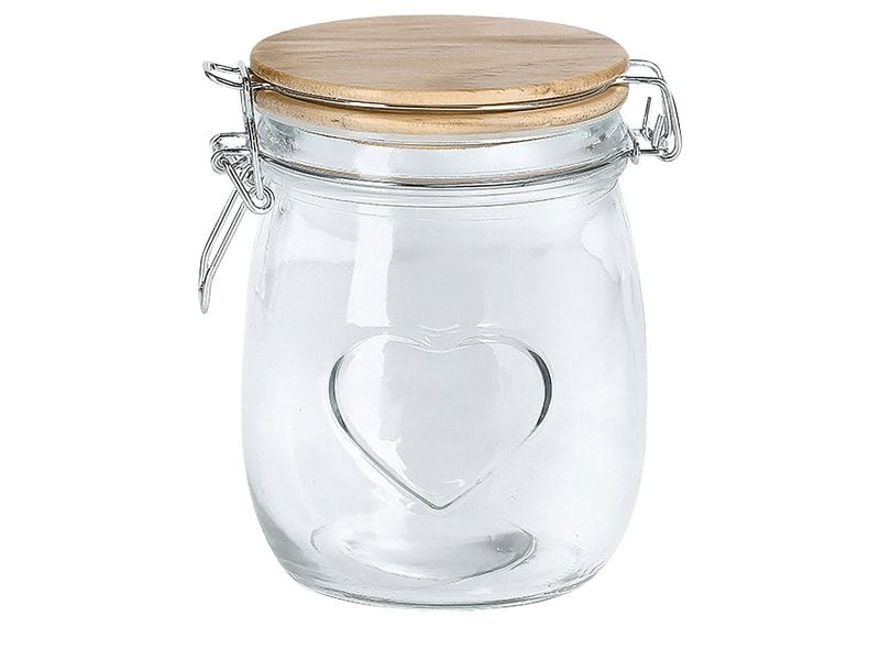 Zeller Present Vorratsglas Heart 0.75 l, Transparent Vorratsglas mit Herz