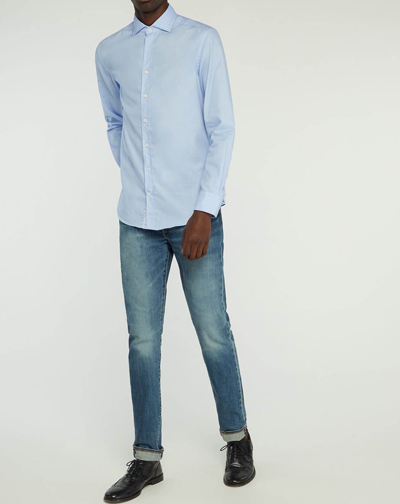 Hackett London Chemise Slim Fit Oposit Arabesk bleu clair