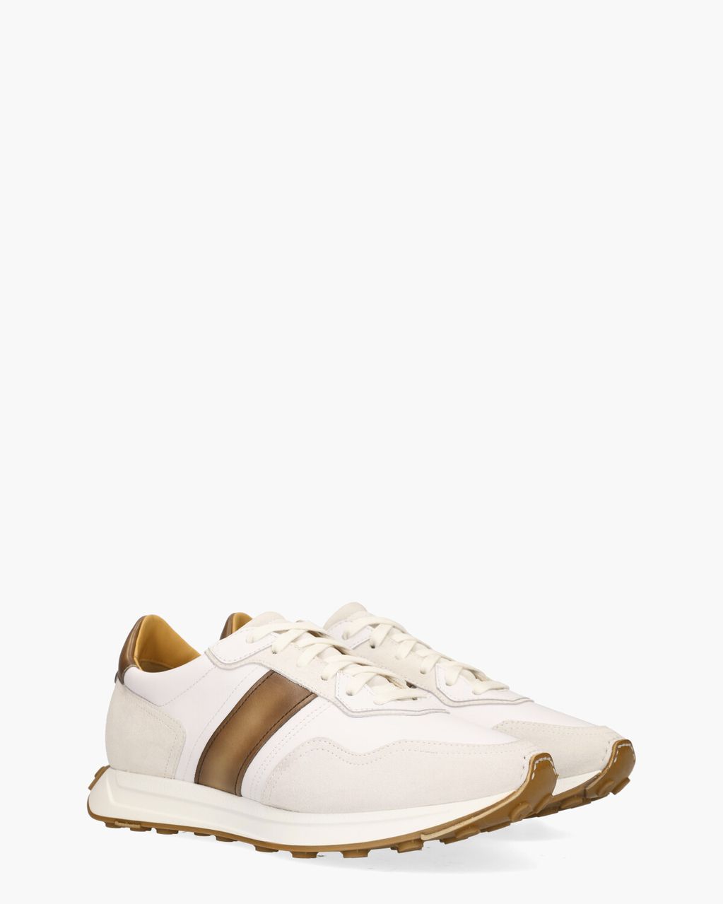 Magnanni 25361 Wit/Cognac Herensneakers