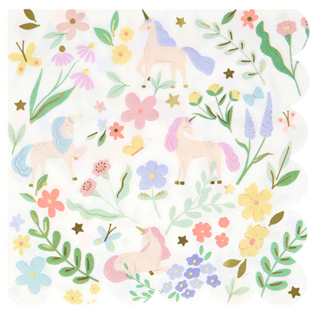 Meri meri servetten meadow unicorns - small - 16st