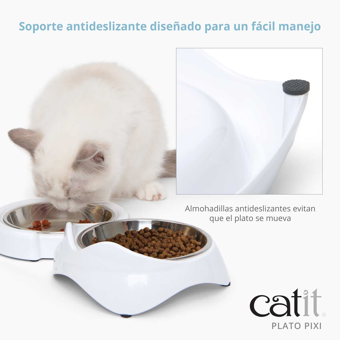 Prato raso Catit Pixi com um adorável desenho de felino, unidade