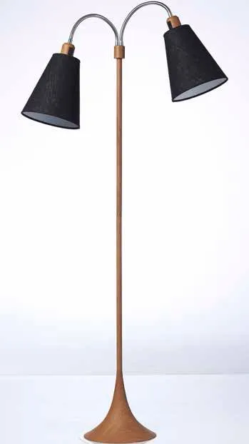 Nielsen Light Fodgænger Gulvlampe m/afb. på arme - Trælook - Uden skærme