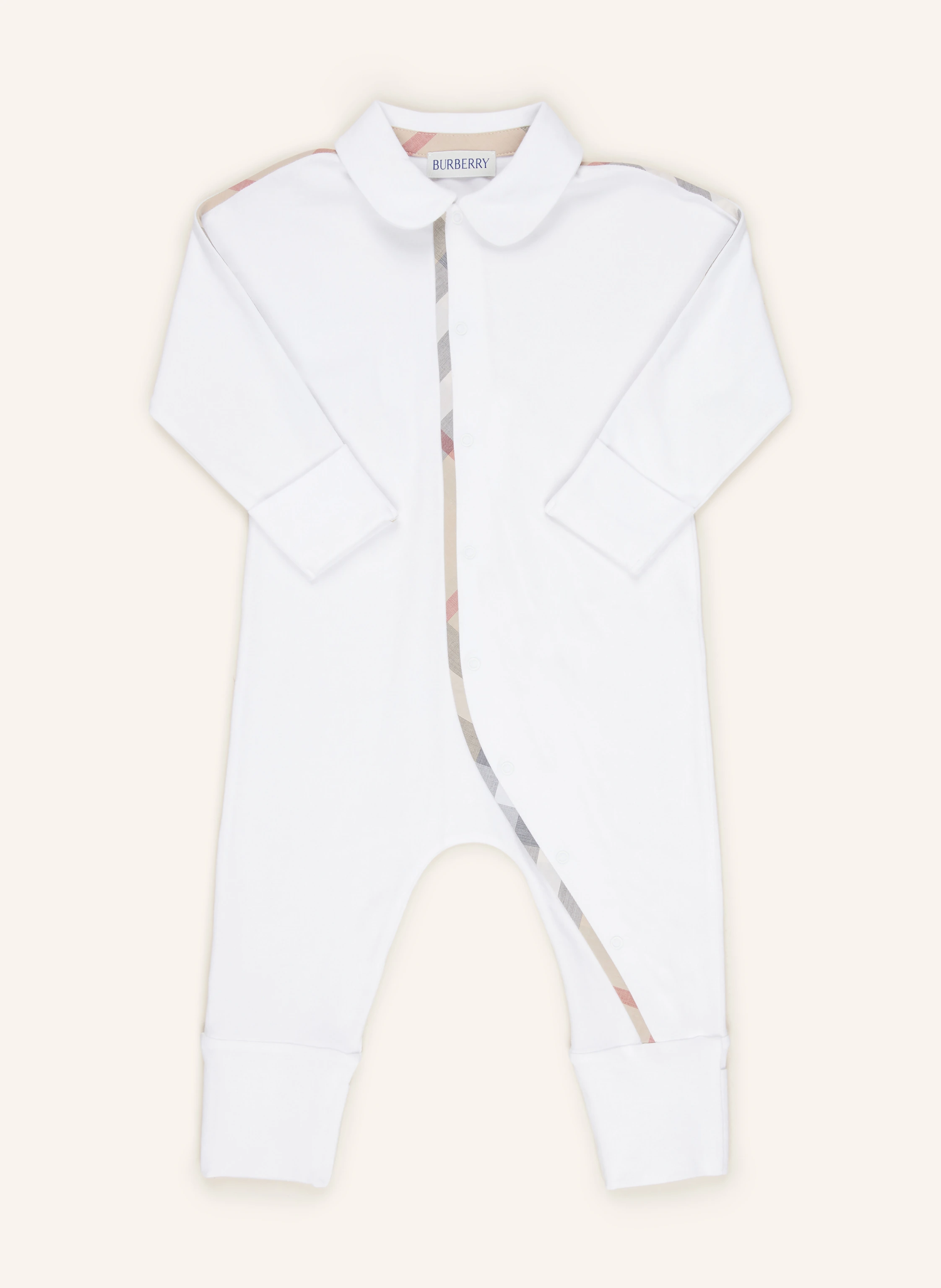 BURBERRY Set: Strampler, Mütze und Halstuch