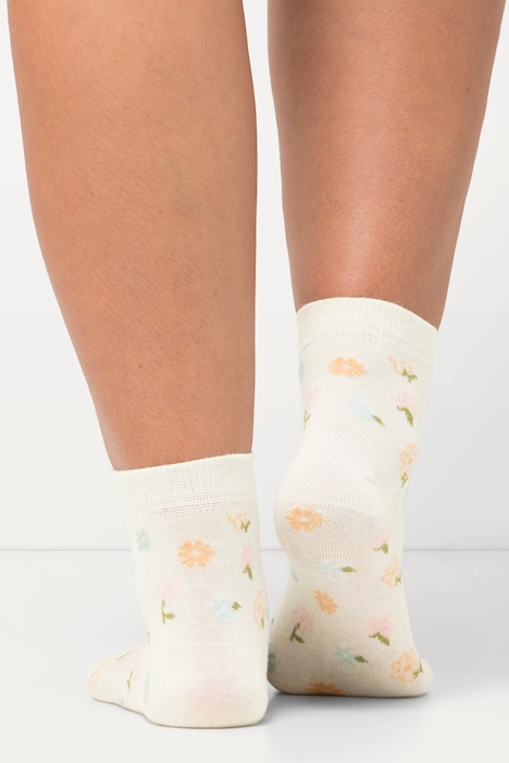2er-Pack Socken, Blumen, kurzer Schaft
