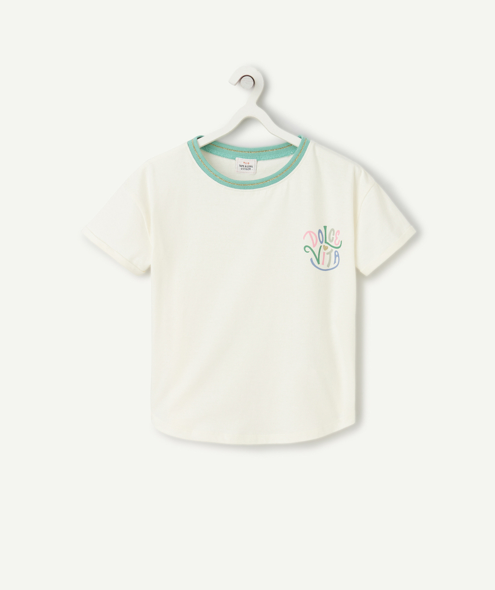 t-shirt manches courtes fille en coton bio dolce vita