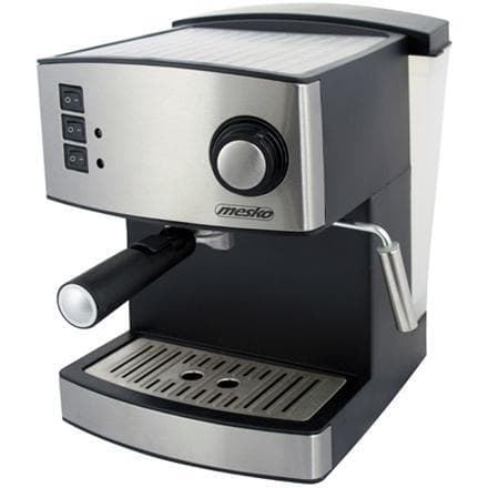 Mesko Espressomaskine MS 4403 Pumpetryk 15 bar, Indbygget mælkeskummer, Halvautomatisk, 850 W, Rustfrit stål/Sort