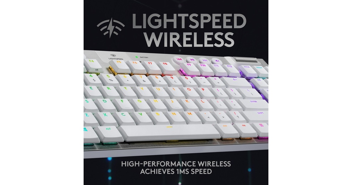 LogitechG915 TKL LIGHTSPEED Wireless RGB Mechanical Gaming Keyboard  (Wit, US-International, GL Tactile, LIGHTSYNC RGB, TKL)