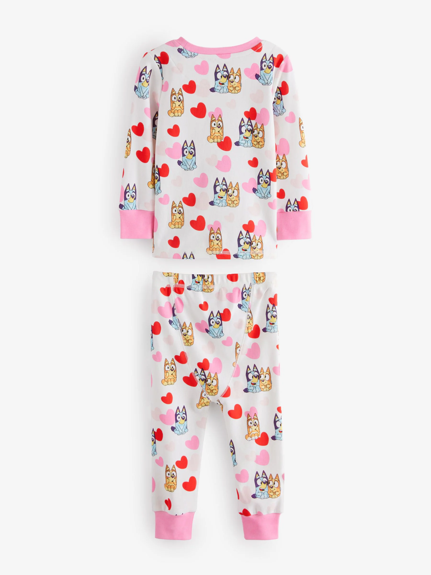 Roze - Bluey Knusse pyjama's met lange mouwen van 100% katoen, 2 verpakking (12mnd-8jr)