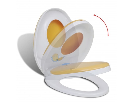 VIDAXL - Siège de toilette à fermeture en douceur blanc et jaune