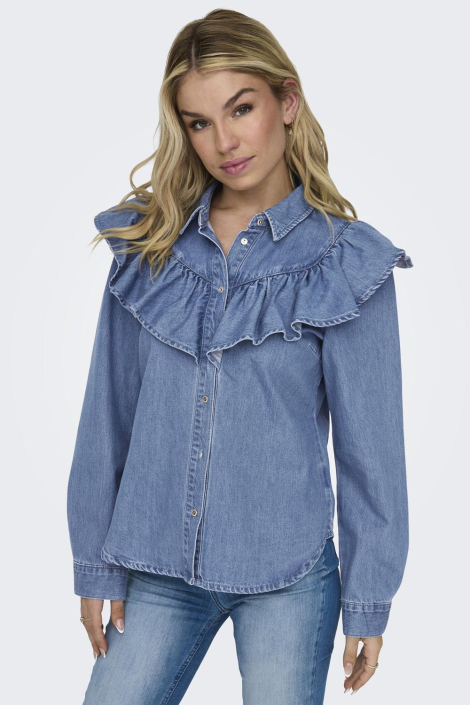 Only blauwe dames blouse