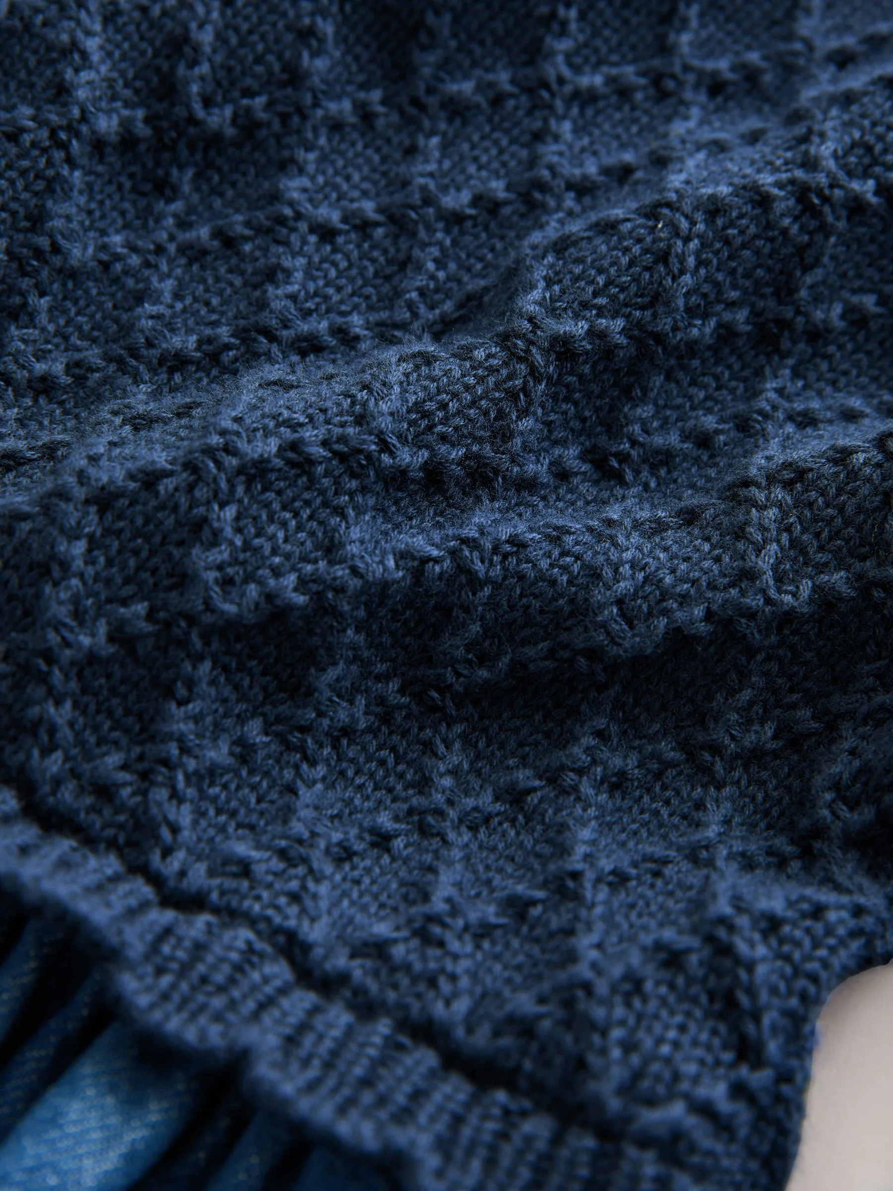 Blauw - Gebreide denim jurk (3mnd -7jr)